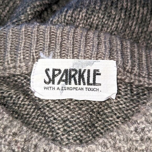 $5 Item! Women's Grey Chunky Knit Mixed Pattern Acrylic Sweater - Picture 11 of 11